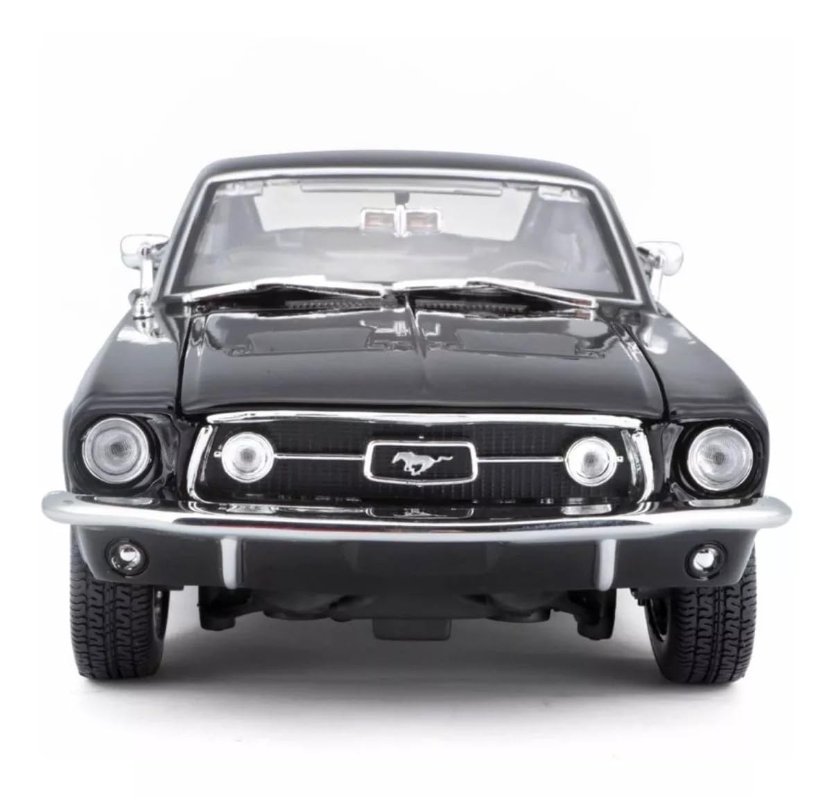 Koenig-Tom Maisto 1967 Ford Mustang GTA FastBack Diecast Model Toy Car, Large, Black, Rubber