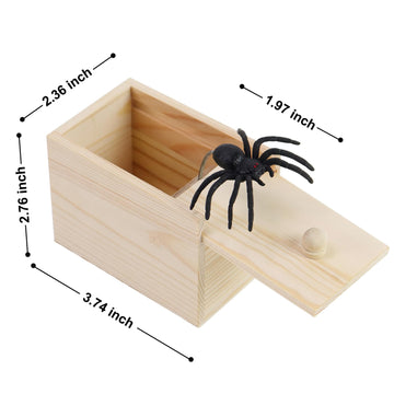 Funny Spider Prank Box Toys - Saint Valentine White Elephant Gifts Cute Humor Wooden Box,Birthday Surprise Giving Stuff,Popping