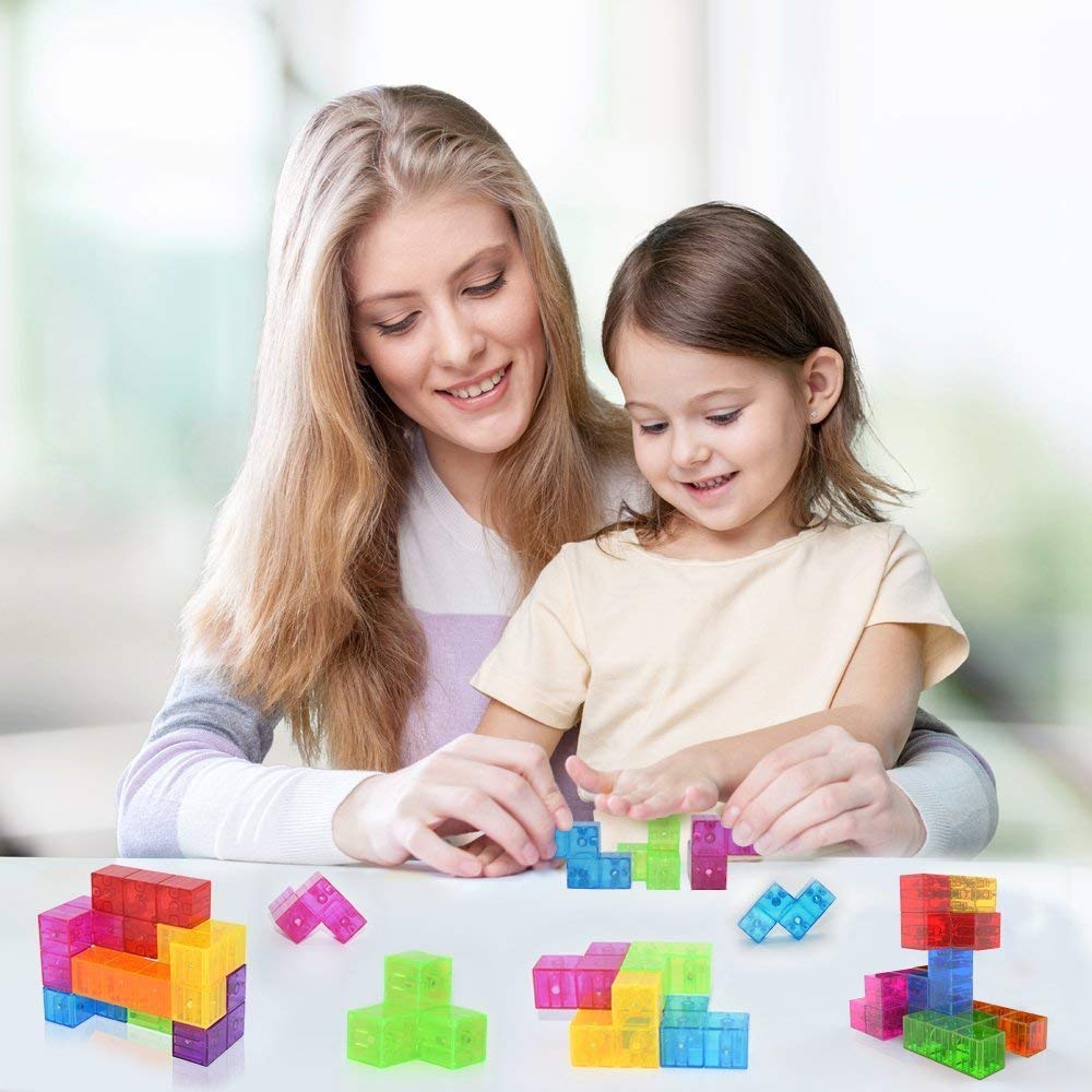 Wtohobby Magnetic Soma Cube - Educational Toy for Kids, Eco-friendly ABS, Opaque, Model MGN-CB-Opaque-VND, Ideal for Stress Relief and Gifts
