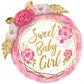 Sweet Baby Girl W/Flowers Supershape Mylar Balloon 27 | 1ct
