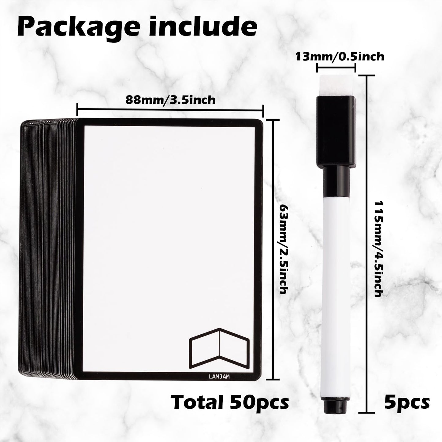 50 Pieces Reusable Dry Erase Mtg Tokens With Marker Double-Sided Mtg Proxy Cards For Magic The Gathering Diy Blank Card Games Accessories