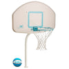 Dunn-Rite Products Deck Shoot Poolside Deck-Mounted Basketball Hoop Set, White