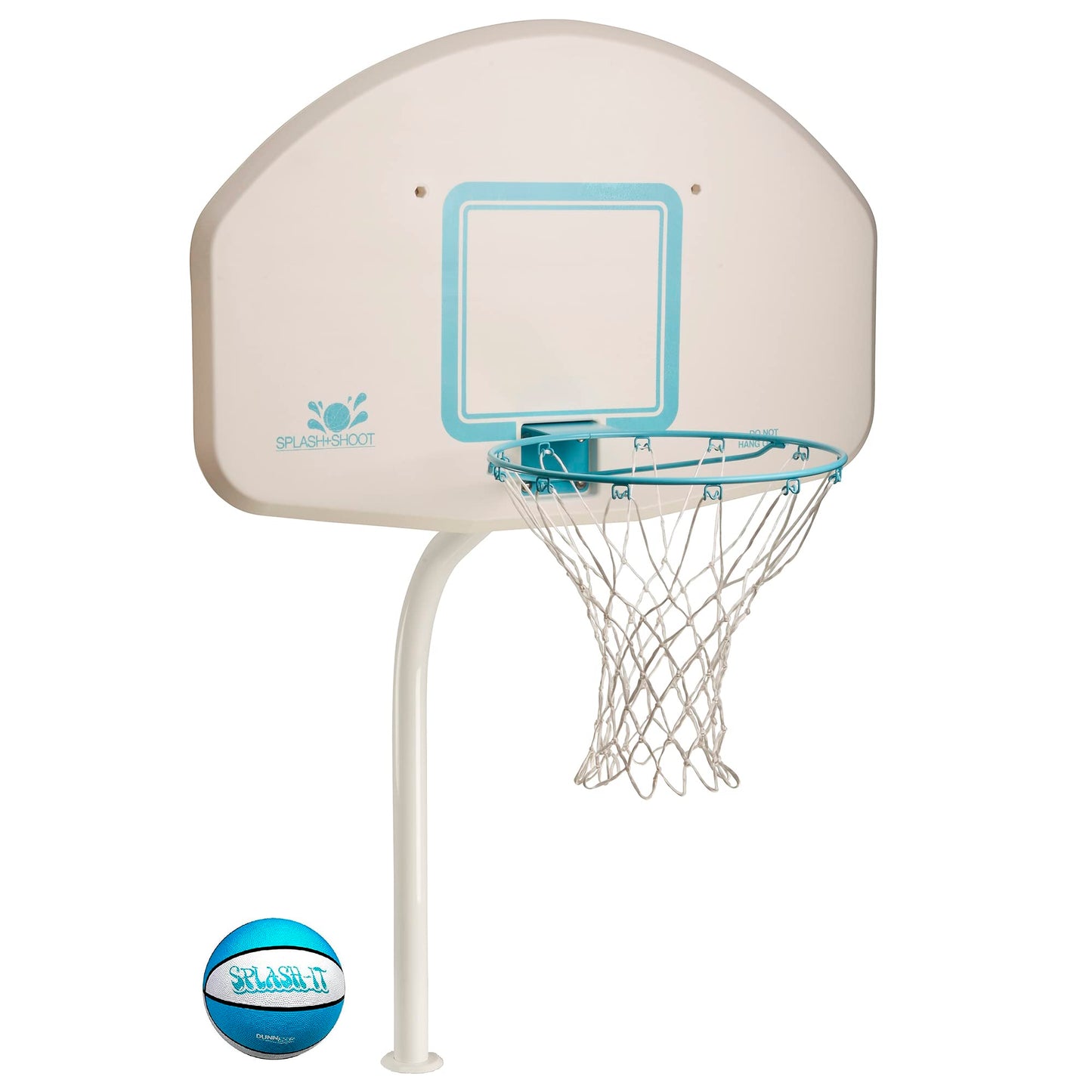 Dunn-Rite Products Deck Shoot Poolside Deck-Mounted Basketball Hoop Set, White