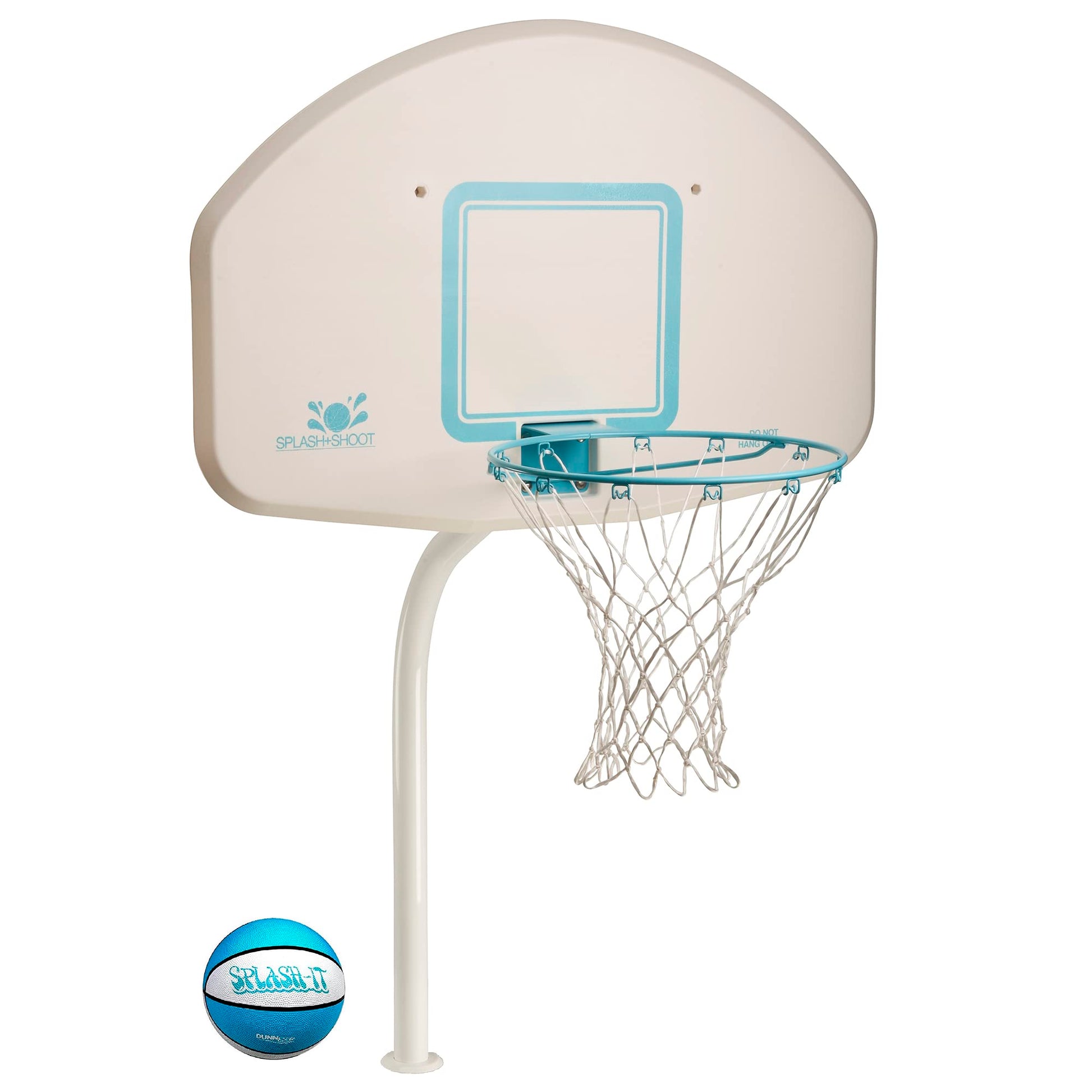 Dunn-Rite Products Deck Shoot Poolside Deck-Mounted Basketball Hoop Set, White