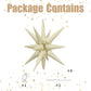 22 Inch Cream Star Balloons, Explosion Star Foil Balloons 4 Pcs, Big Aluminum Balloons Point Star Balloons For Birthday Party De