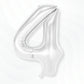 Flyloons 4 number Silver Foil Balloon 16 inch Size For Boys Girls Birthday Decoration Items 4th Year Balloons Set Four
