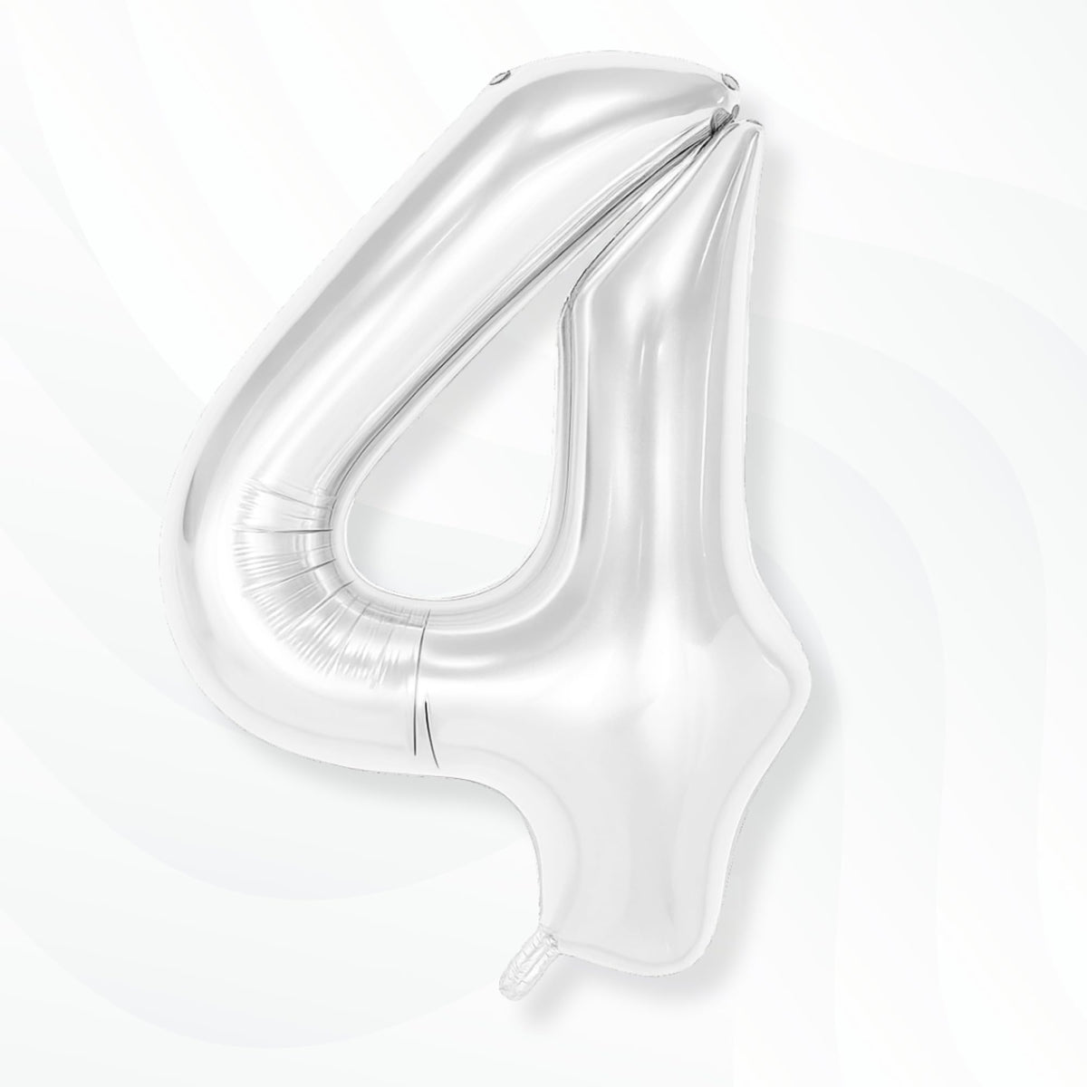 Flyloons 4 number Silver Foil Balloon 16 inch Size For Boys Girls Birthday Decoration Items 4th Year Balloons Set Four