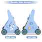 Beright Wooden Baby Walker Push And Pull Learning Activity Walker With Wheels Montessori Walker Toy Multiple Activities Center Develops Motor Skills & Stimulates Creativity (Blue)