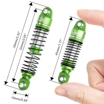 GLOBACT for 1/18 TRX4M Shocks 52mm Aluminum Front & Rear Shocks RC Crawler Car Upgrade Accessories (4PCS Green)