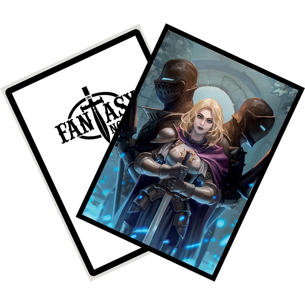 Fantasy North - Sara Falcross - Knight Captain - 100 Smooth Matte Tcg Trading Card Sleeves - Fits Magic Mtg Commander Pokemon And Other Card Games - Playing Card Sleeves