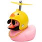 Wonuu Pink Duck Car Dashboard Decorations Rubber Duck Car Ornaments Cool Duck With Propeller Helmet Sunglasses Gold Chain