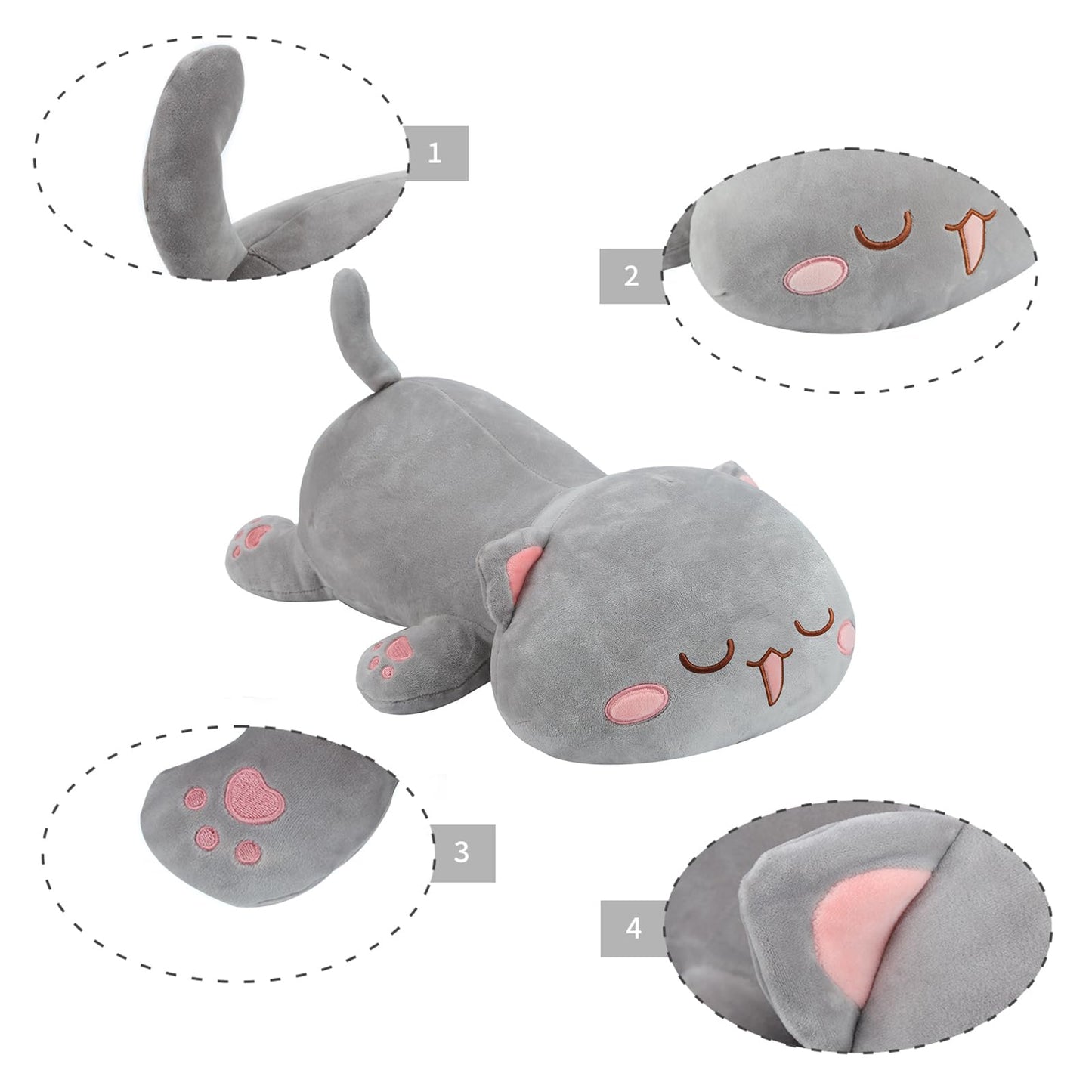 Afan Super Soft 25.9'' Cute Cat Kitten Doll Plush Toy Kawaii Anime Plush Cute Stuffed Animal Cat Toys For Kids Girls Boys S Cat