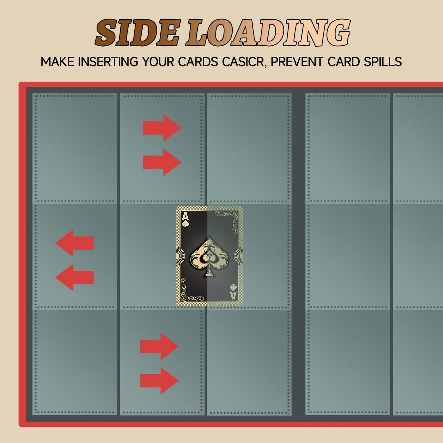 Fweel 9-Pocket Trading Card Binder  360 Side-Loading Pockets  Fixed Pages Card Album for Standard Size Cards - Red | Holder for Trading Cards  Business Cards  Sports Cards  Coupons