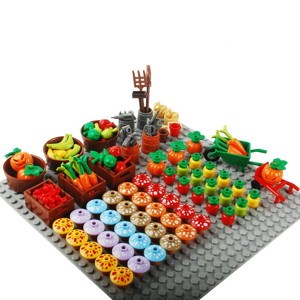 BAENRCY 180pcs Food Building Blocks Kitchen Sencery Accessories Food Set Building Bricks Kit DIY Building Set Compatible All Major Brands (#A)
