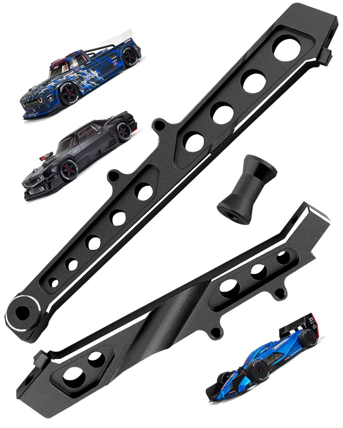 Rcarmumb Alloy Front Rear Chassis Brace Upgrades Part for ARRMA 1/7 Felony 6S BLX,Infraction 6S BLX,Limitless Roller,Aluminum Fr