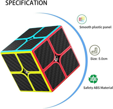 Roxenda 2X2X2 Speed Cube, 2 By 2 Magic Cube Smooth Puzzle Cube 50Mm (Carbon Fiber)