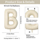 Biapian 40 Inch Letter B Balloons, Giant Cream B Foil Balloon, Big Single Alphabet A-Z Balloons, Beige Large Aluminum B Balloons