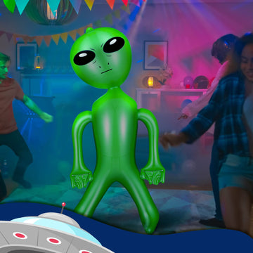Zhanmai 63 Inch Giant Inflatable Alien Blow Up Jumbo Green Inflate Alien For Theme Birthday Party Favors Decorations Indoor Outdoor Photo Prep Halloween Easter Christmas Decorations(1 Piece)