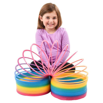 The Dreidel Company Jumbo Rainbow Plastic Coil Spring, Party Favor For Kids, Individually Wrapped, 7'' (175Mm) Spring (Single)