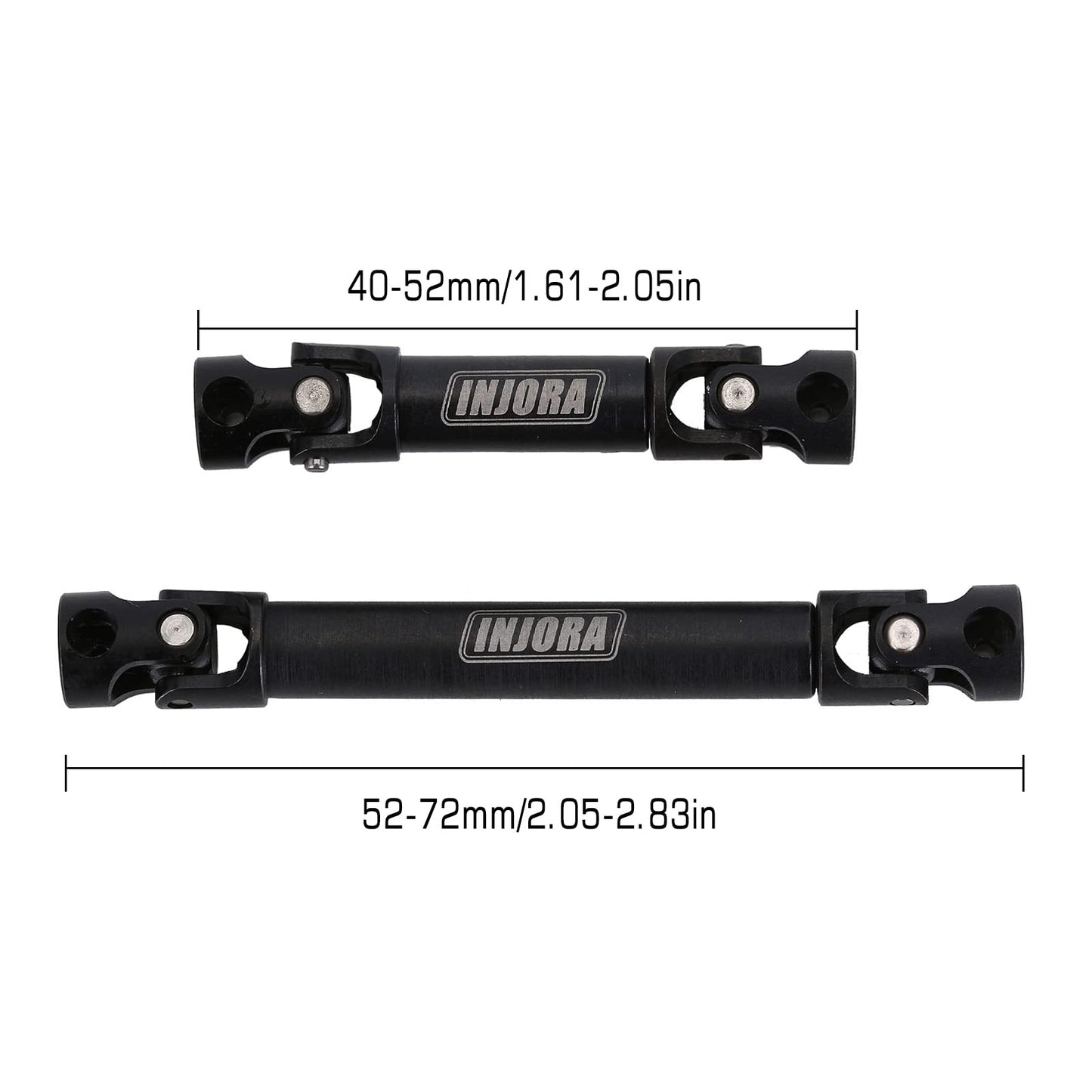 INJORA Steel Drive Shaft 2Pcs Center Drive Shaft for Axial SCX24 SCX24 C10 JLU Bronco Base Camp Upgrate Parts, 17g