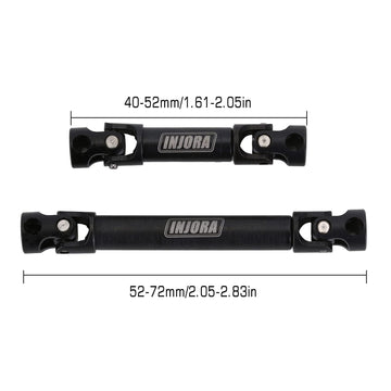 INJORA Steel Drive Shaft 2Pcs Center Drive Shaft for Axial SCX24 SCX24 C10 JLU Bronco Base Camp Upgrate Parts, 17g