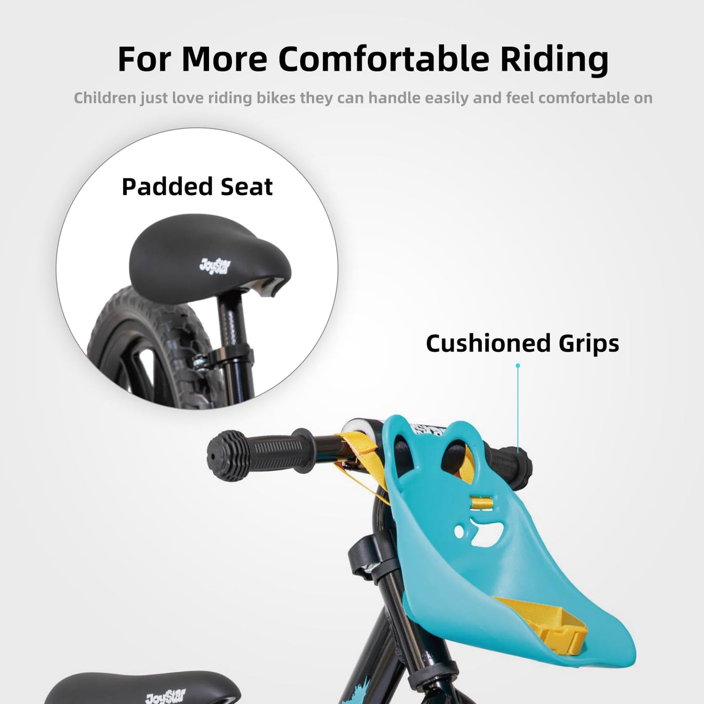 Joystar 14 Inch Balance Bike For Boys Girls 18Months-5 Years Old Push Bicycle Toddler Balance Bike 14' Gift Bike For Boys Girls Black