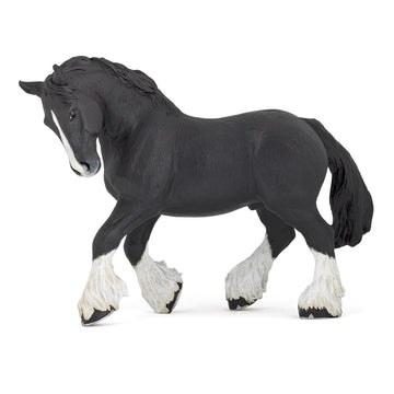 Papo - Hand-Painted - Figurine - Horses,Foals And Ponies - Black Shire Horse Figure-51517 - Collectible - For Children - Suitable For Boys And Girls - From 3 Years Old