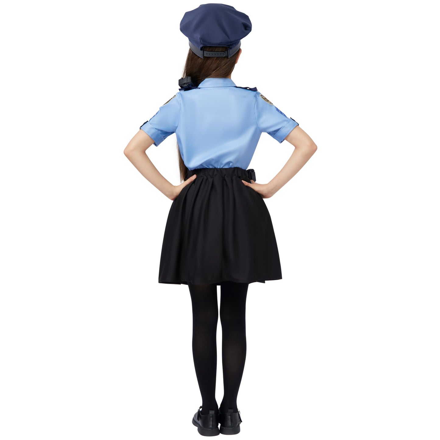 Spooktacular Creations 13 Pcs Girls Police Officer Costume, Cop Costume Accessories For Kids Halloween Role-Playing And Dress-Up -L