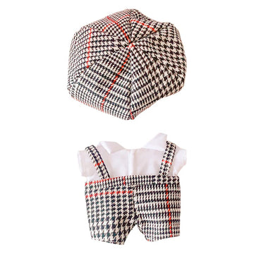 Niannyyhouse Doll Dressup 7.8In/20Cm Plush Doll College Style Houndstooth Clothes For Boys (Black)