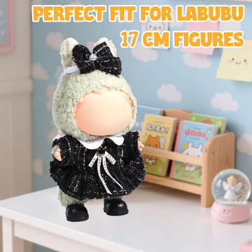 AICase for Labubu Clothes/for Labubu Outfits Clothes Set for 17cm Lububu Doll 2 Piece enhanced Dresses Set elegant Clothing for LA BUBU Girls Stylish Adorable Dolls Clothes Accessories (No Doll)_02