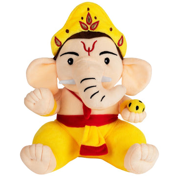 PandaS Box Mantra Chanting Baby Ganesha (28 Cm) | Musical Soft Plush Toy | Best Gift For Infants, Toddlers & Babies