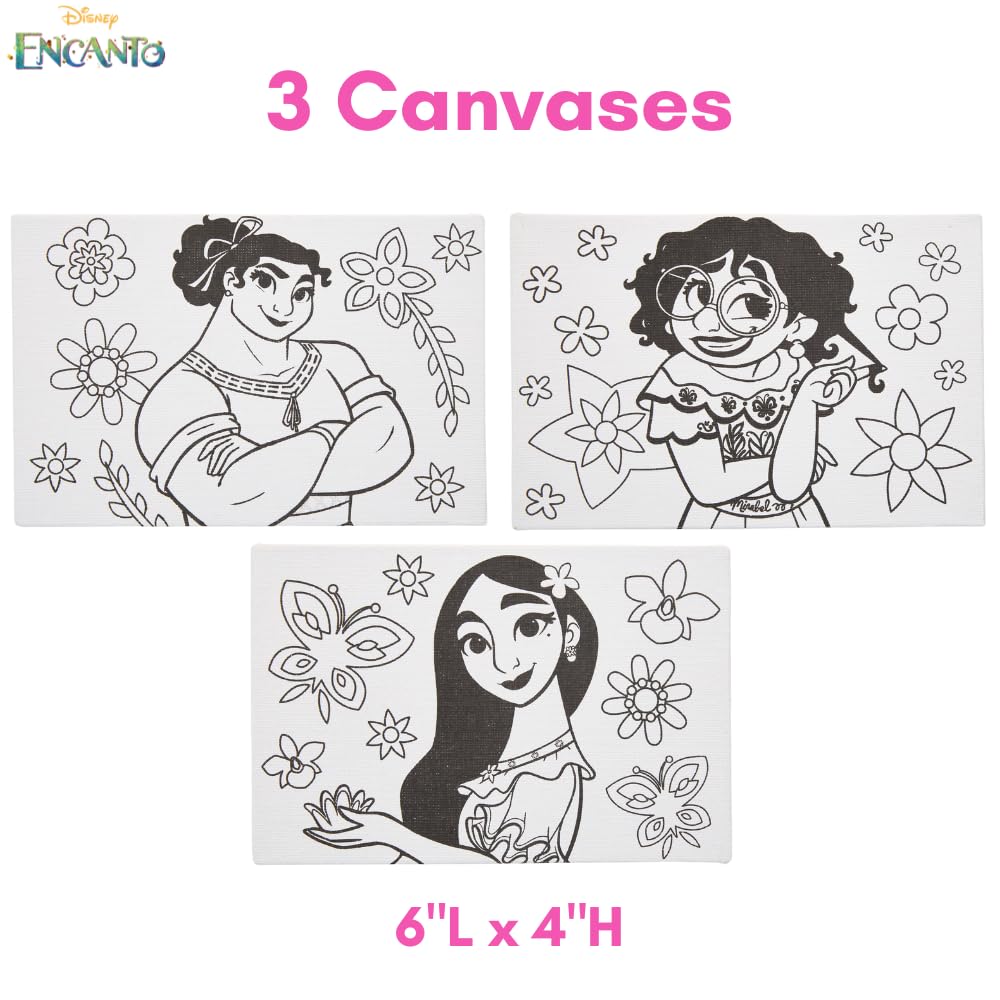 Innovative Designs Disney Encanto Canvas Paint Set for Kids with 3 Canvases, Acrylic Paint, Paintbrush, & Easel
