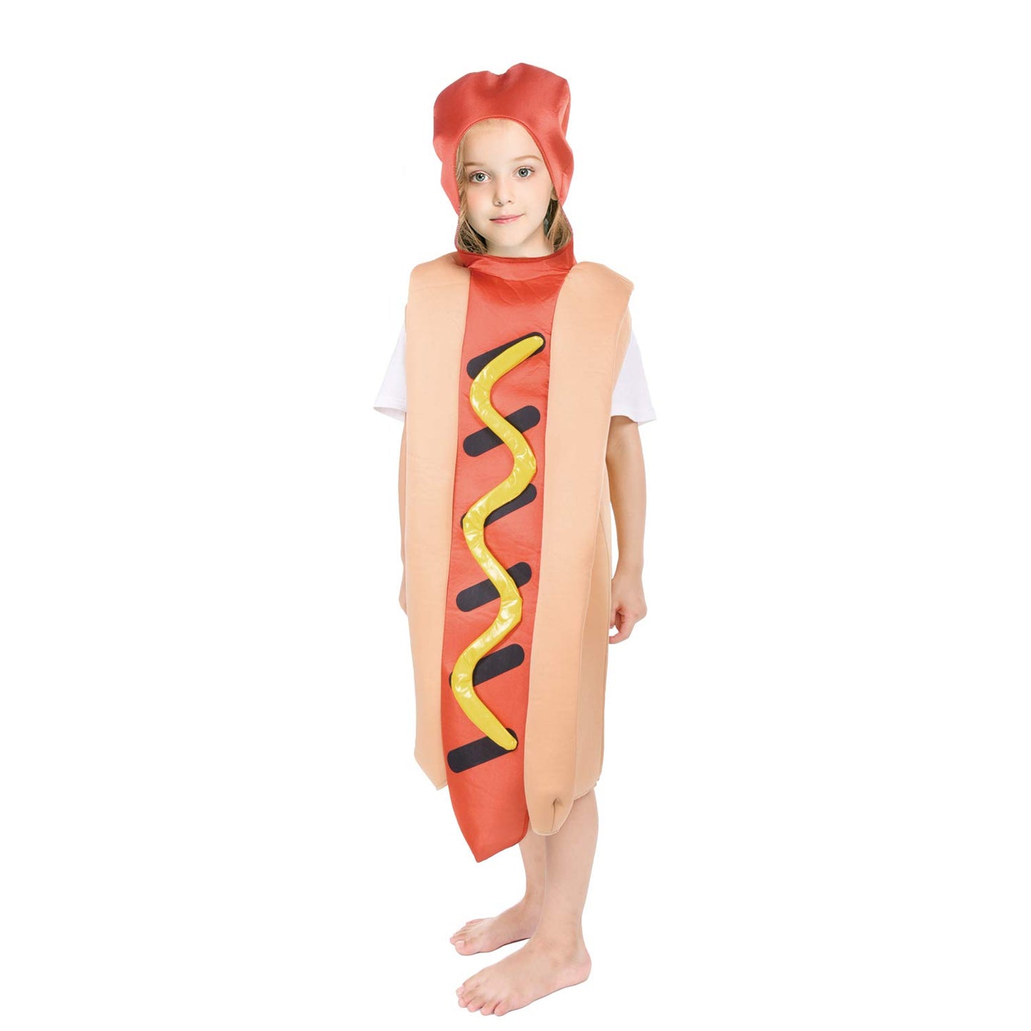 Suppromo Halloween Hot Dog Costume For Kids Toddler Boy Girls Cosplay Hotdog Food Costume For Childs Kids Halloween Dress Up Rol