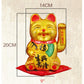 thefancypumpkin 9" Waving Lucky Fortune Cat - Gold Porcelain Maneki Neko #20CM