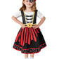 Okbebe Toddler Baby Girl Pirate Costume Halloween Sea Buccaneer Dress And Pirate Eye Mask With Hat (Red,3T)
