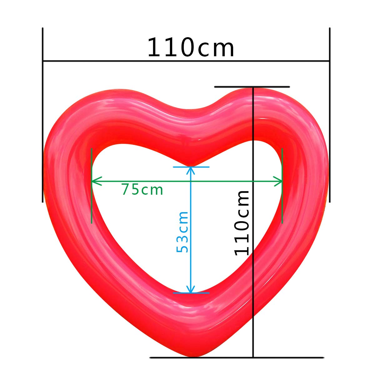 Red Heart Float mature-themed Heart Pool Floats  Water Fun Beach Party Toys for Aults Birthday Scene Layout Props.(47 in Red)