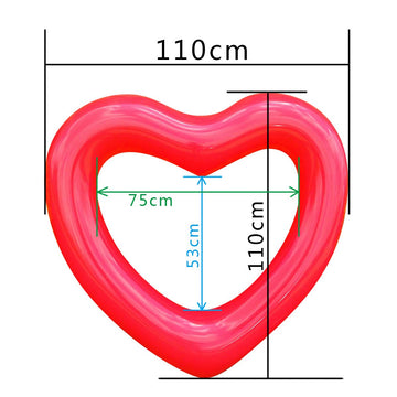 Red Heart Float mature-themed Heart Pool Floats  Water Fun Beach Party Toys for Aults Birthday Scene Layout Props.(47 in Red)