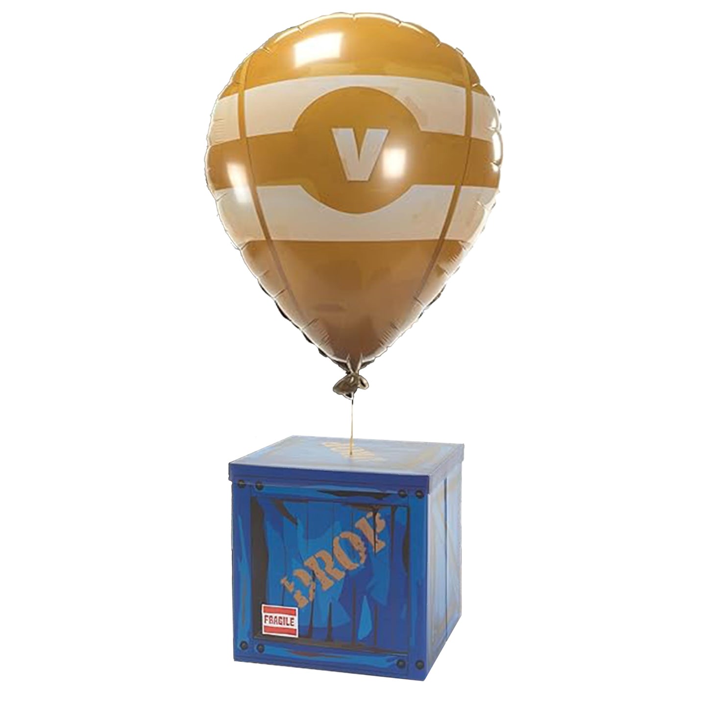 Loot Drop Box with Yellow Balloon - Large 14    Gift Box for Birthday Parties & Decorations | Mystery Treasure Chest Storage wit