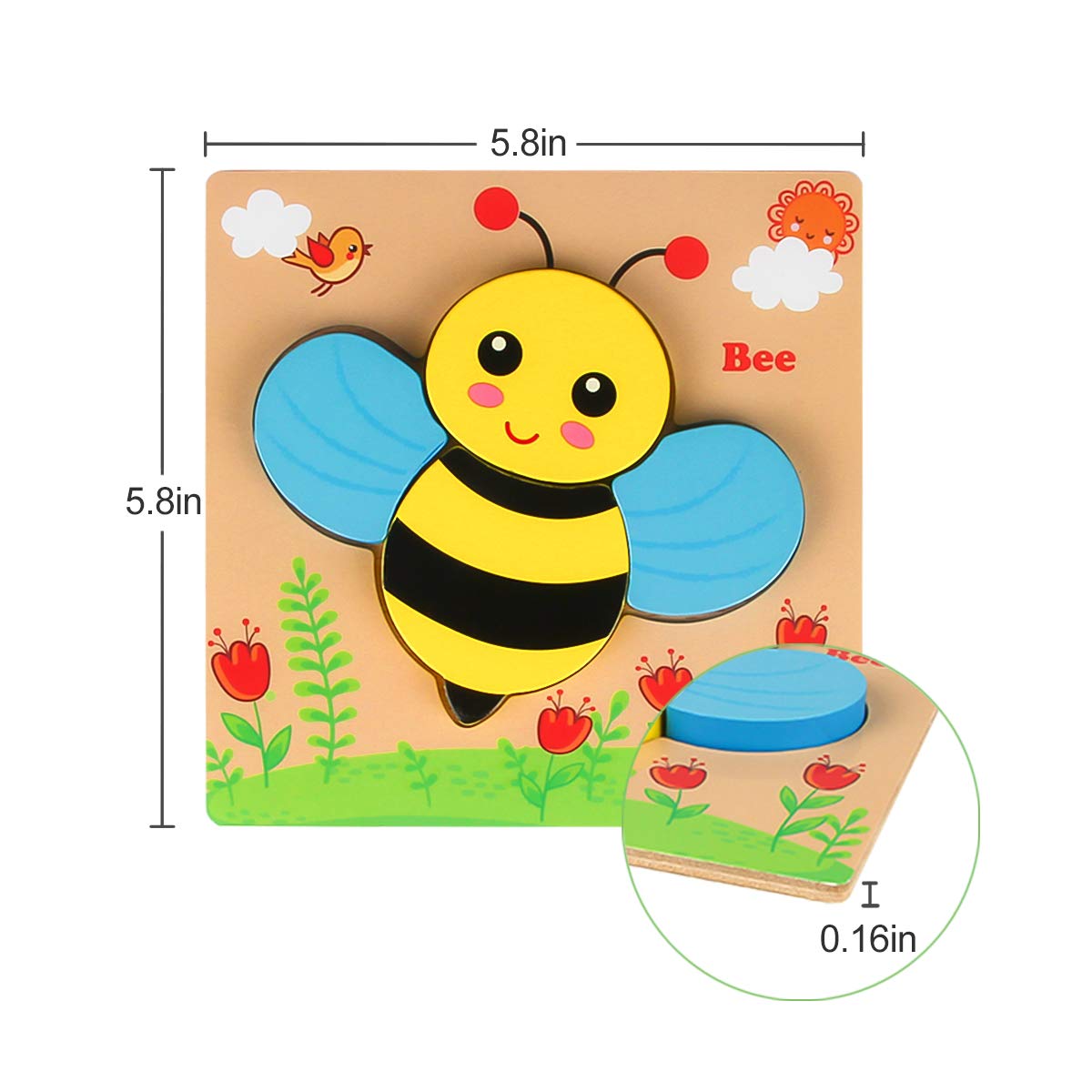 Toddlers Wooden Animal 6 Pack Puzzles