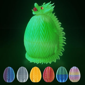 Cucue 3D Printed Dragon Egg - 3D Fidget Dragon Toy With Surprise Energy Stone Inside - Flexible Joint Parts - Unique Figurines, Desk Decorations, Stocking Stuffers, Gifts For Kids