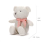 FLUFFYFUN 100% Organic Cotton Baby Stuffed Animals White Teddy Bear for Newborn 6.5