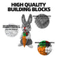 KADELE Easter Bunny Building Set - 927 Pieces STEM 3D Educational Toy for Ages 8+ - Medium Size Plastic Blocks