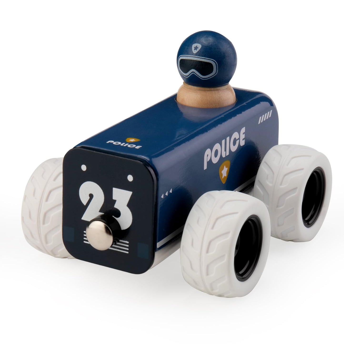 Btb Wooden Pull Back Car,Toy Police Car,Montessori Wooden Toy,Pullback Pull-Back Car,Wooden Vintage Retro Classic Toy Car,Wood T