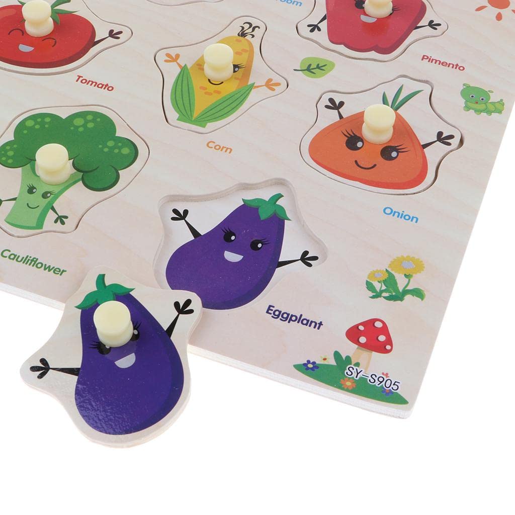 Enakshi Wooden Peg Jigsaw Puzzle Kids Preschool Educational Toy Gift Vegetables|Toys & Hobbies | Preschool Toys & Pretend Play |
