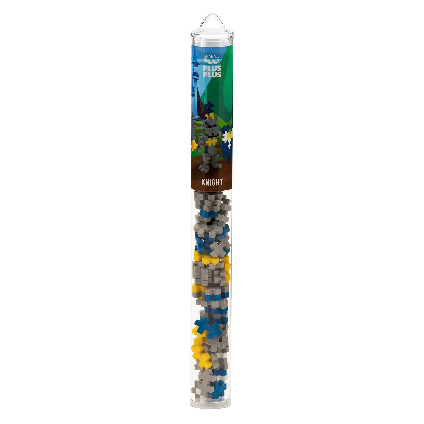 Plus Plus 3D Figure Building Block Set, Fun Stem Toys For Kids, 70 Interlocking Pieces - Knight Mini Maker Tube