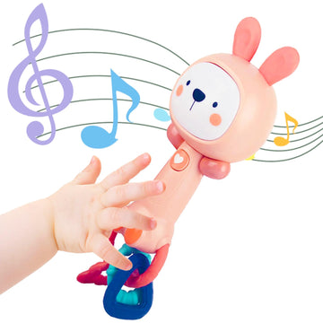 Whnkfb Baby Rattle Musical Toy, Light-Up Teething & Chew Sensory Toy For 6-12-18 Months, Bpa-Free Soft Rubber & Abs, Soothing To