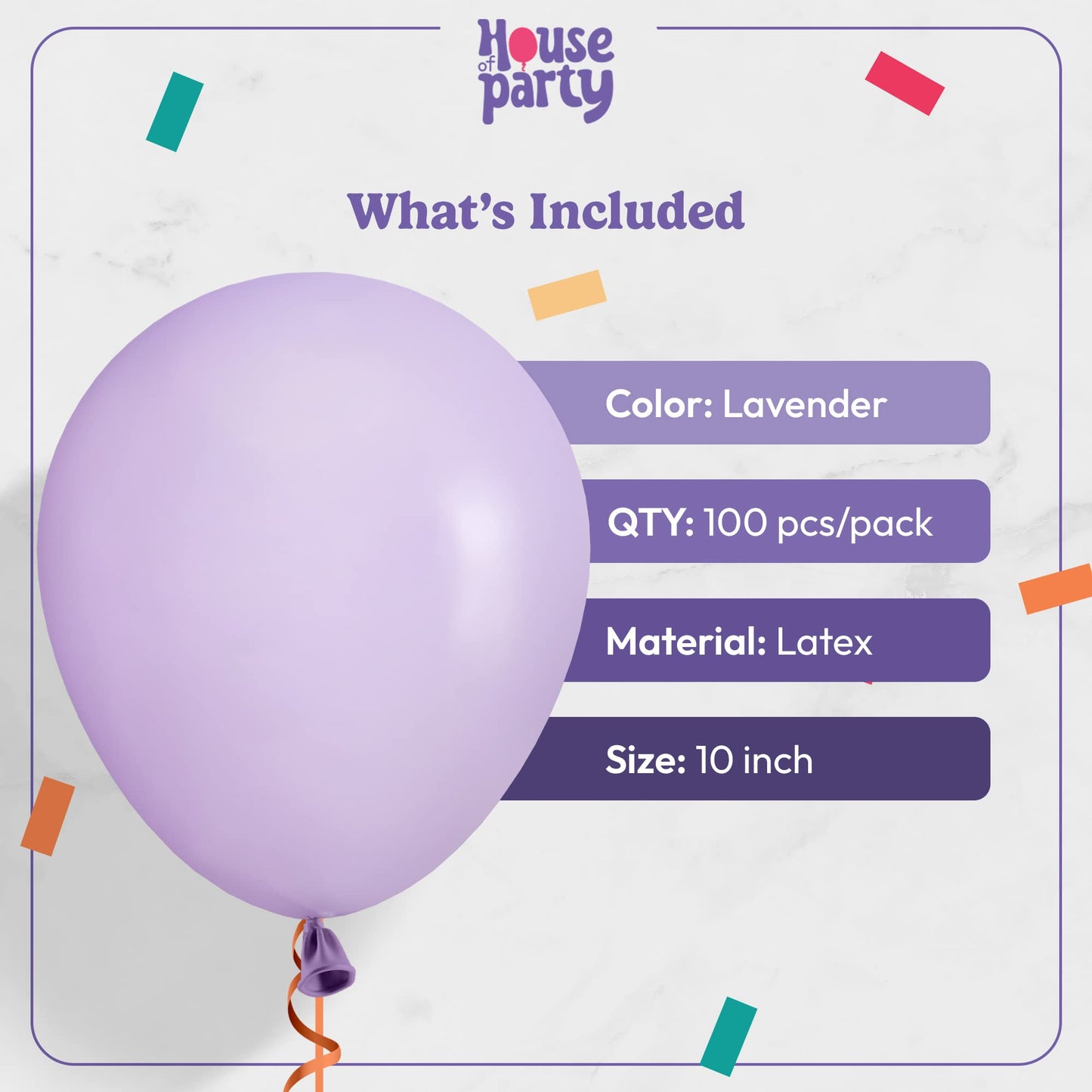 House Of Party Pastel Purple Party Balloon - 100 Pcs | 5/10/12 Inch Latex Balloons With Different Sizes Pack For Birthday, Weddi