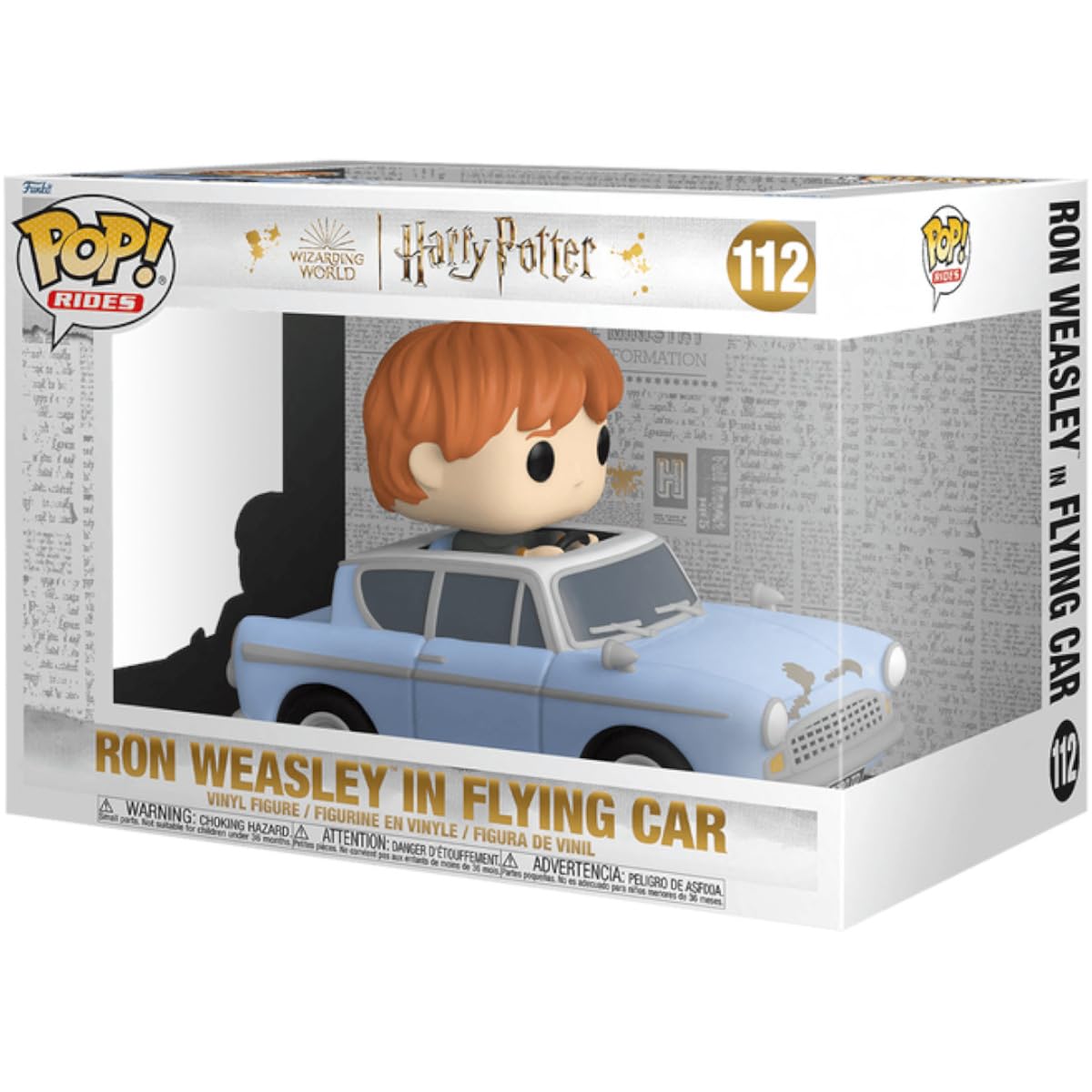 Funko Pop! Ride Super Deluxe: Harry Potter: Chamber Of Secrets 20Th Anniversary - Ron Weasley In Flying Car, Multicolor