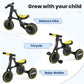 Slidbeat Kids Tricycle 3 In 1 For 2 To 4 Years Old, Toddler Bike With Removable Pedal And Adjustable Seat, Balance Trikes For Bo