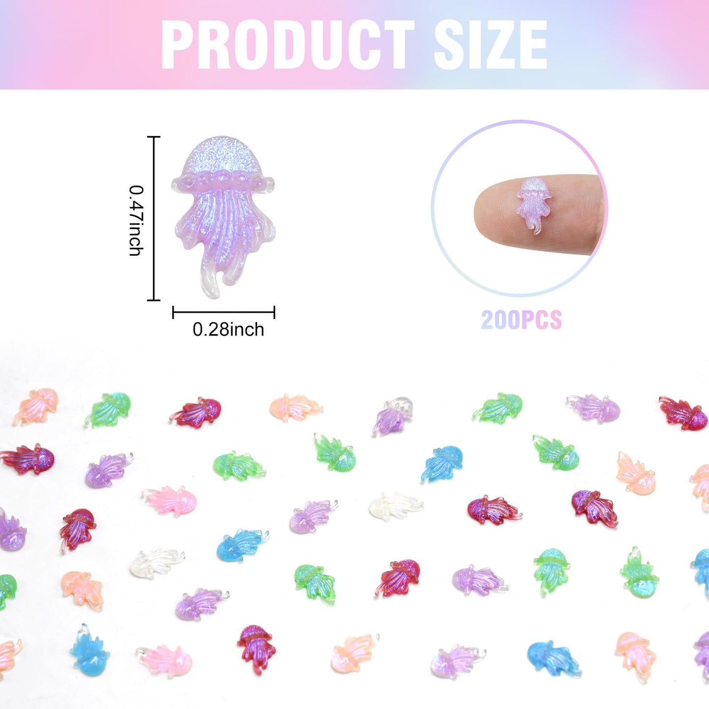 200 Pieces Mini Jellyfish Decor for Crafts Dollhouse Miniatures Tiny Jelly Fish Beach Christmas Decorations for Dollhouse Fairy